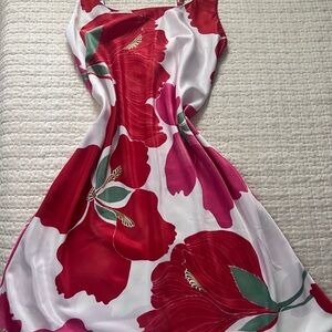 Natori Red and White Floral Dress